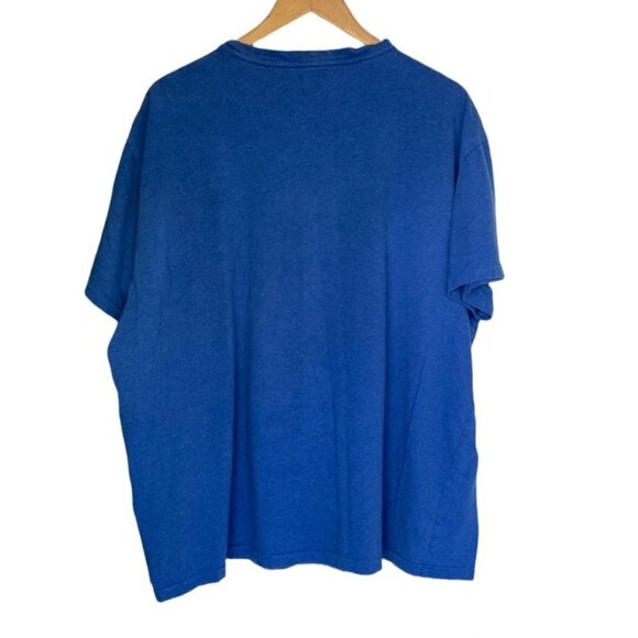Polo by Ralph Lauren Blue Cotton Short Sleeve T-Shirt Chest Pocket Red PONY XXL - Picture 2 of 6